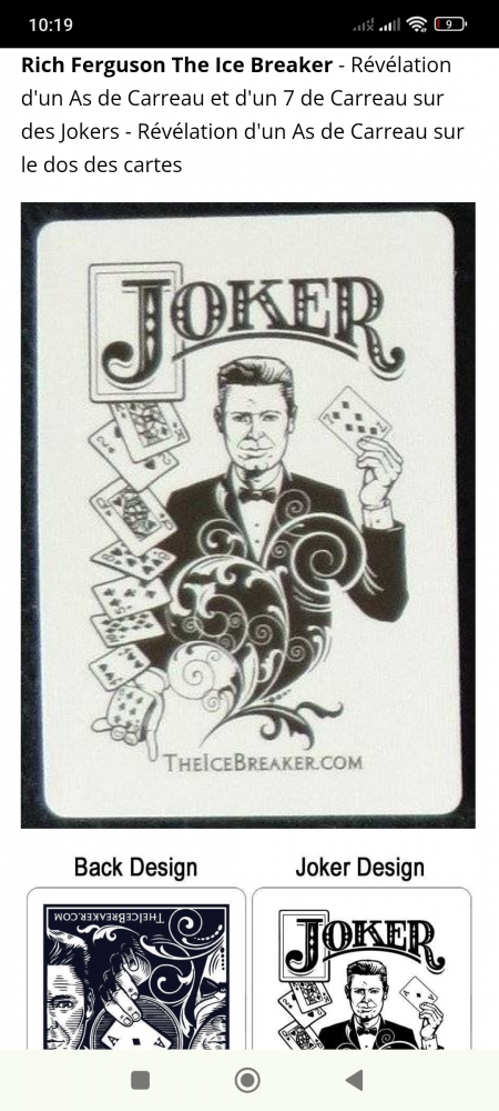 Jeu de carte bicycle ferguson (prédiction)