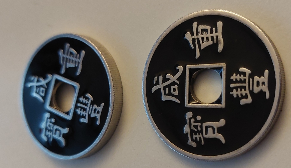 Hopping traditional Chinese coins