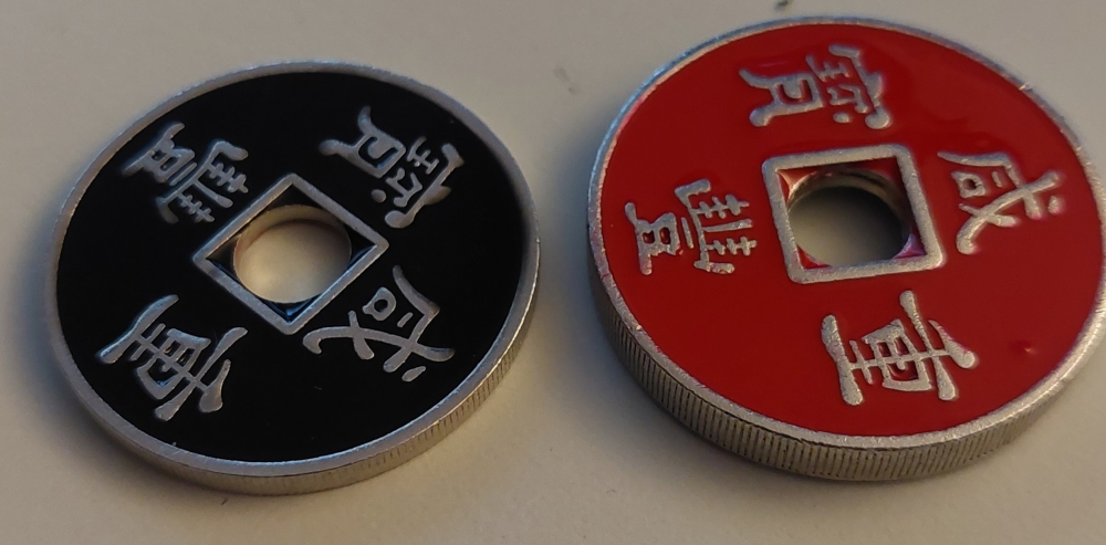 Hopping traditional Chinese coins