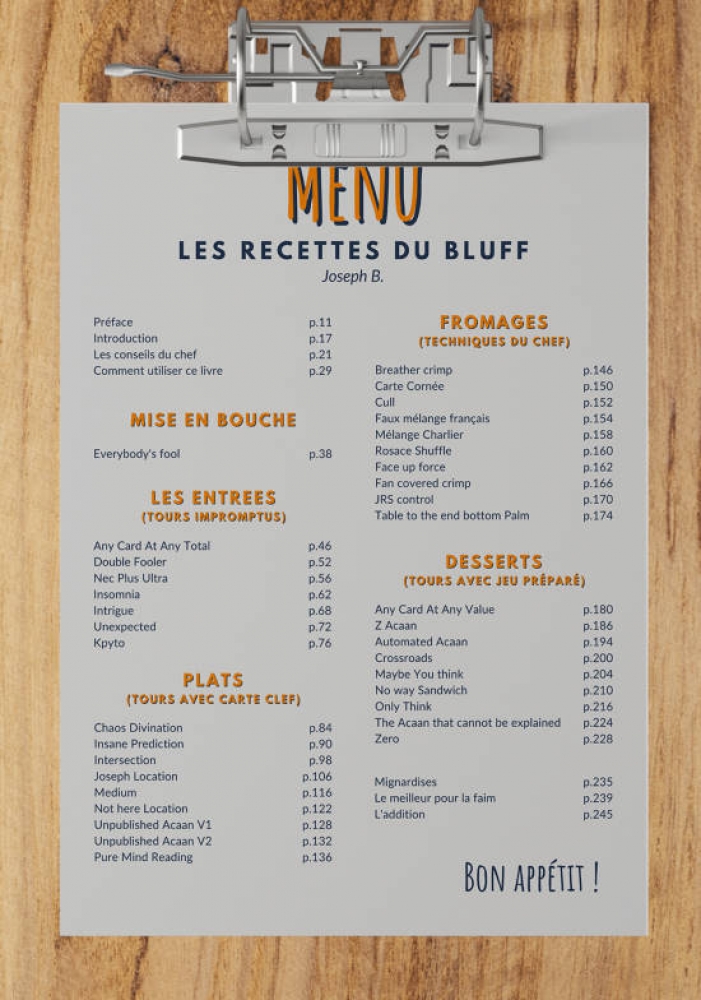 Les recettes du bluff – Joseph B