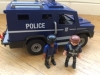 Camion de police Playmobil + 2 policiers Playmobil