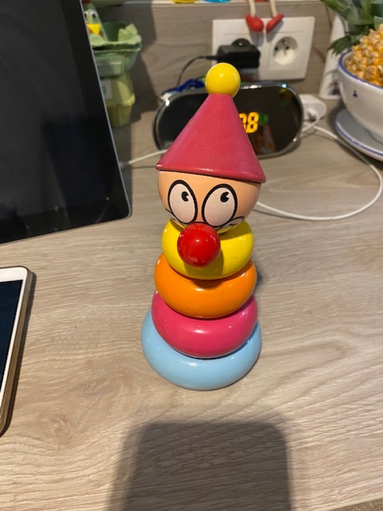Clown et anneaux bois Vilac 