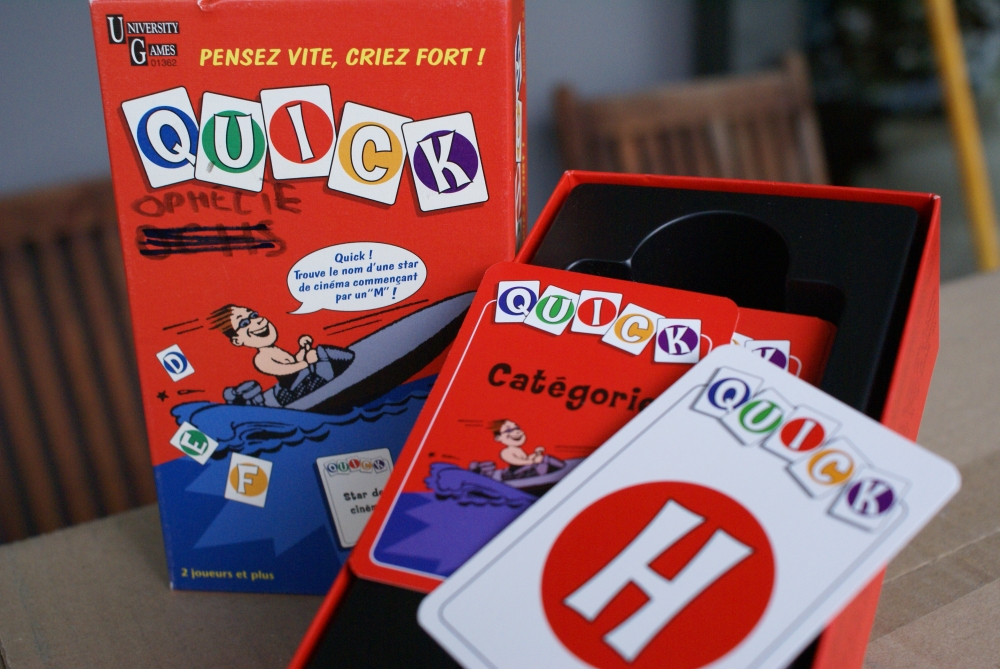 Jeu de société \"Quick\" soyez le premier à répondre !