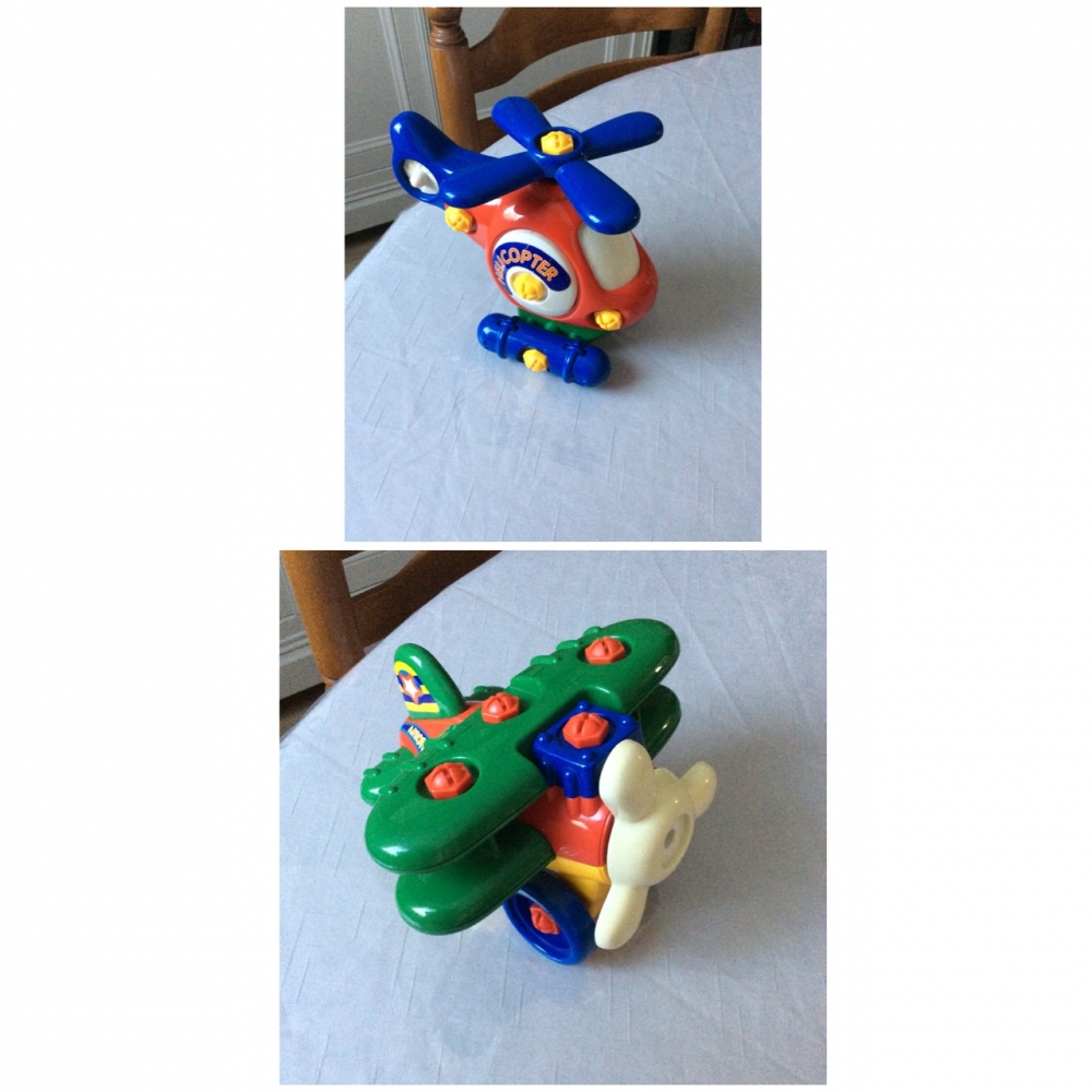 Hélicoptère et avion avec hélice tournante 