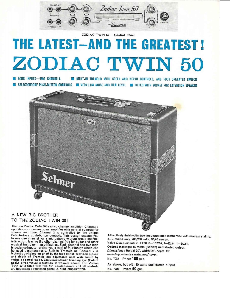 Ampli Selmer Zodiac Twin 50 Truvoice