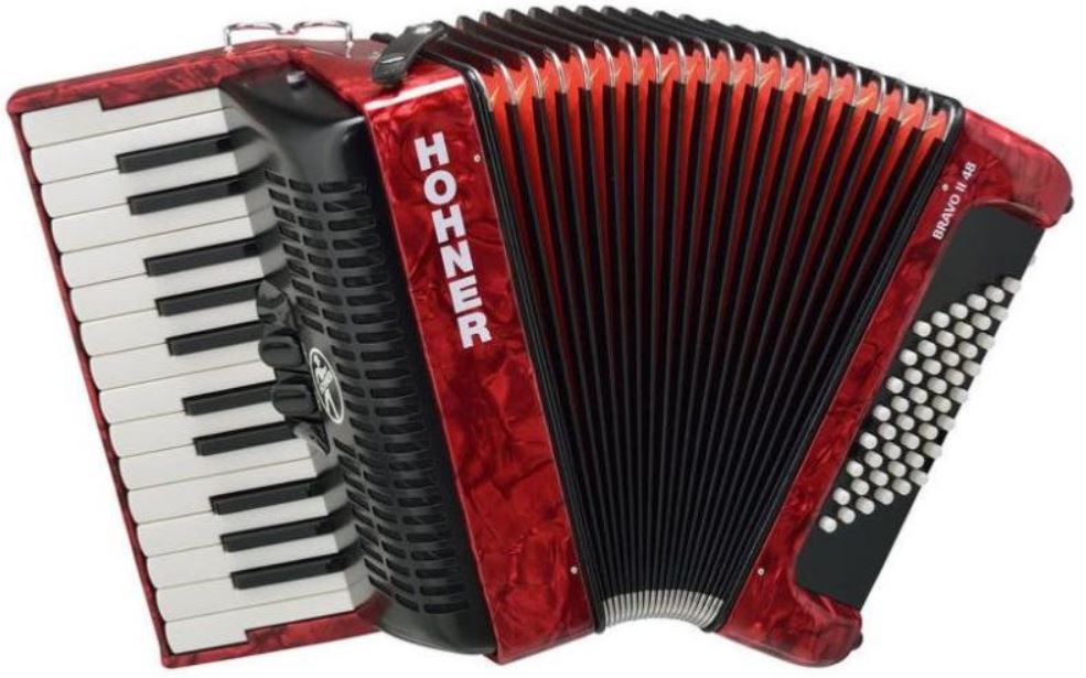 Accordéon chromatique touches piano Hohner Bravo II 48  -  reconditionné disponible sur Zic Ethic