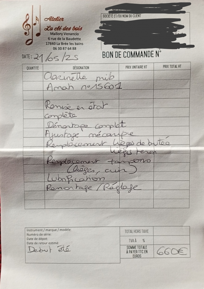 Clarinette soprano Mib Amati