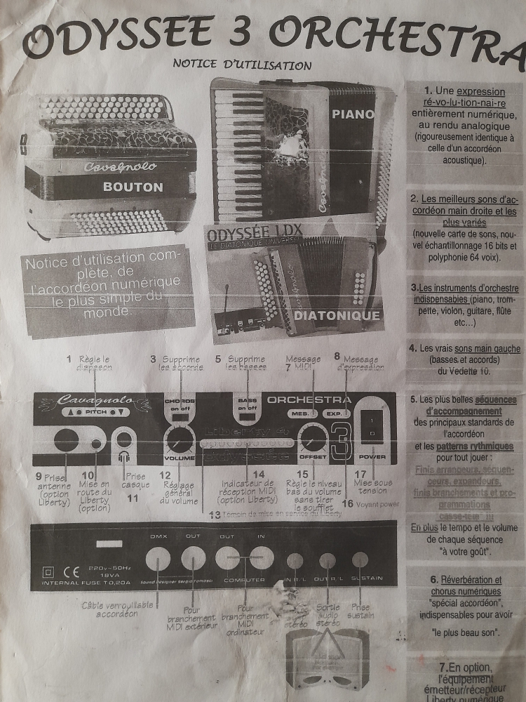 Accordeon Cavagnolo Orchestra Odyssée 3