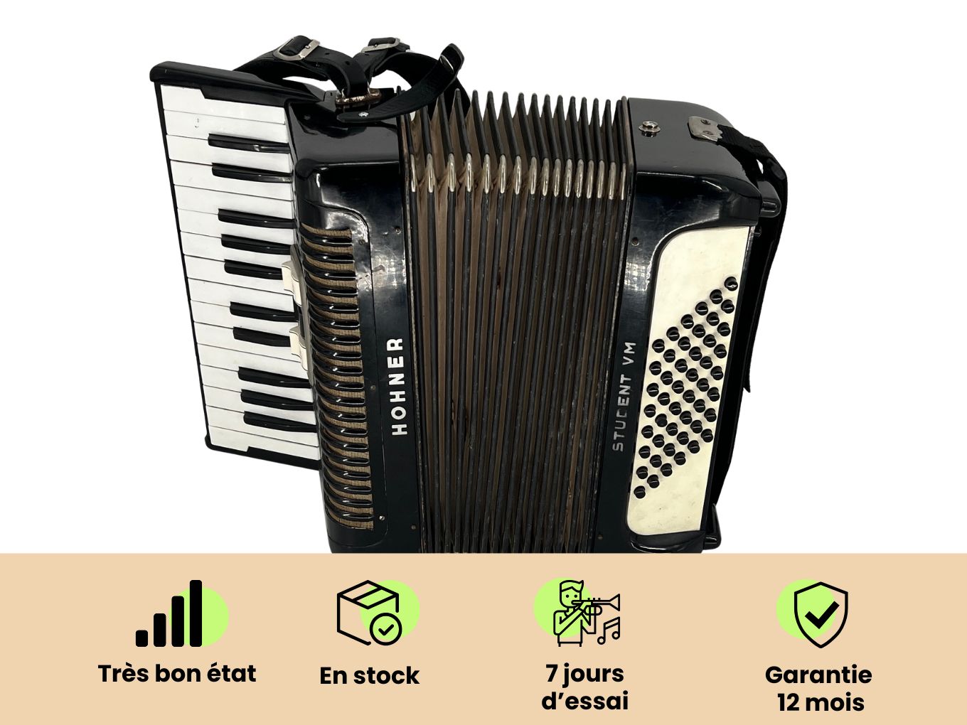 Accordéon Hohner Student VM Très bon état -  reconditionné disponible sur Zic Ethic