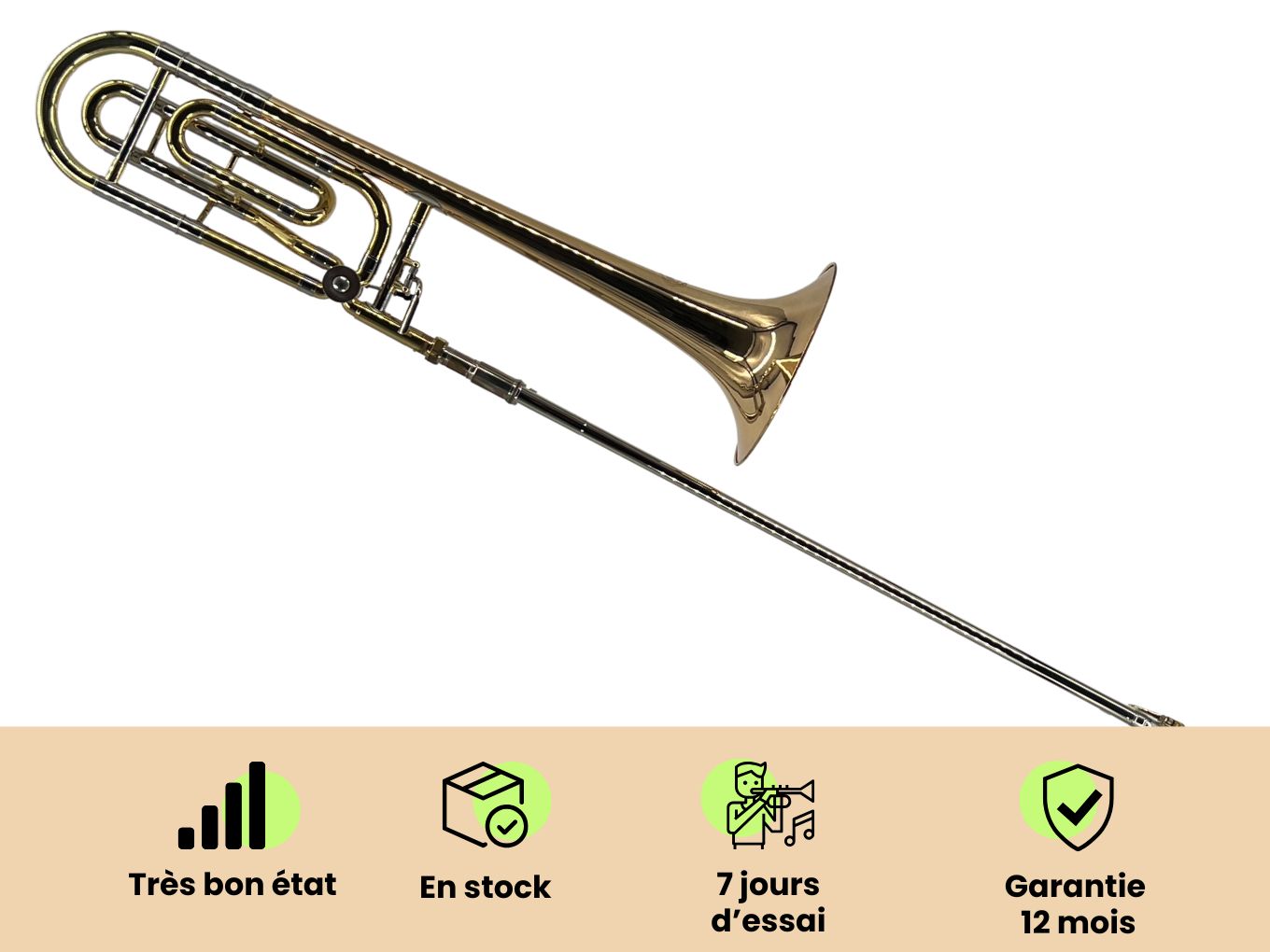 Trombone ténor complet Jupiter JSL-536R Très bon état -  reconditionné disponible sur Zic Ethic