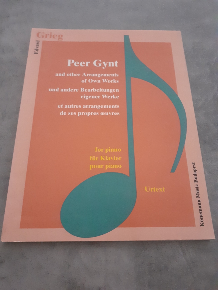 Partition pour piano Edvard Grieg, Peer Gynt et autres arrangements de ses propres œuvres