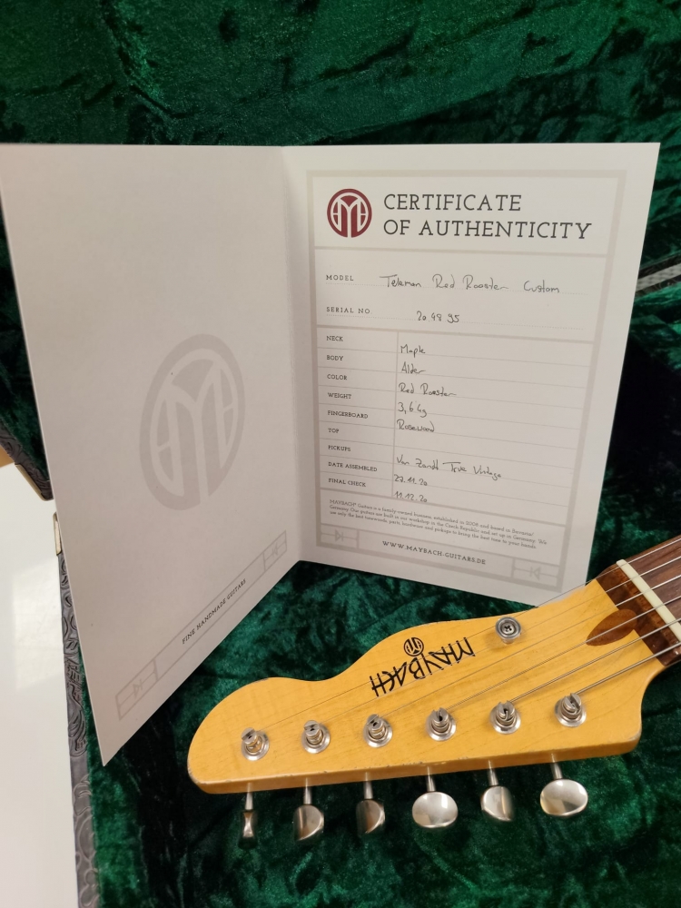 Guitare électrique Maybach Teleman red rooster Custom
