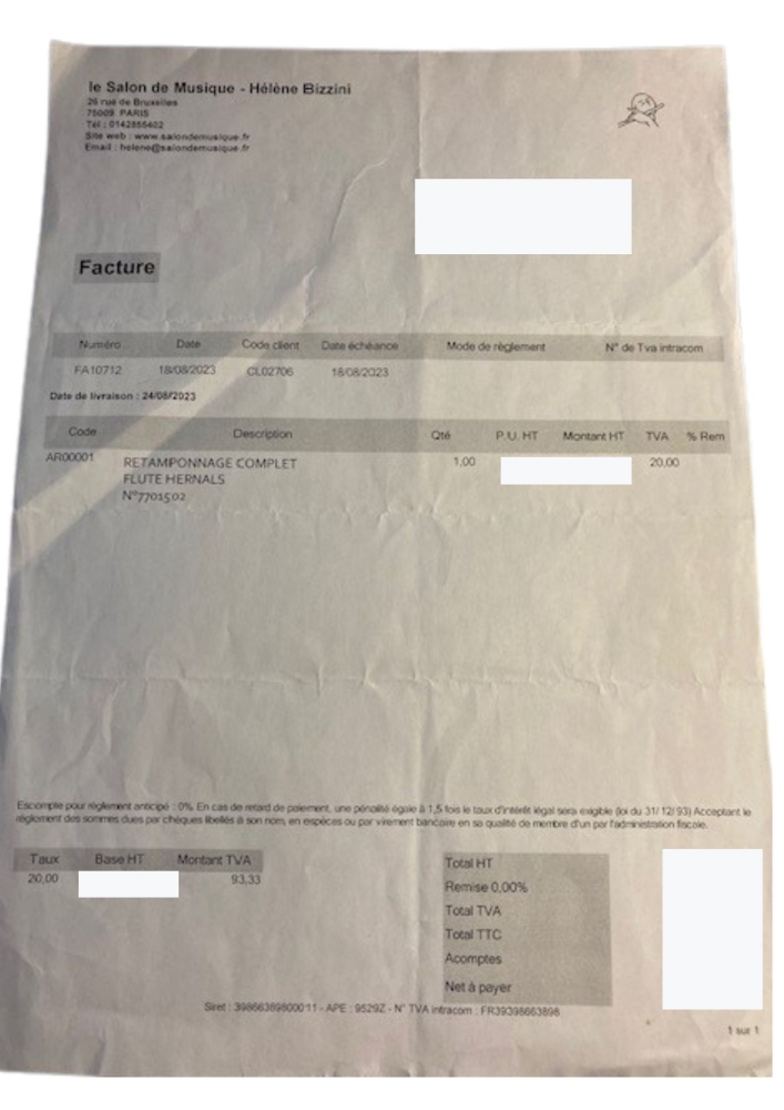 Flûte traversière Hernals S110