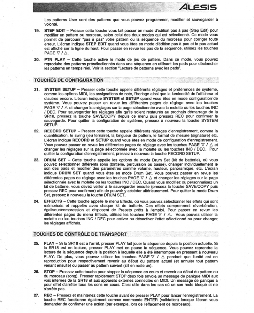 Boite a rythme Alesis SR18