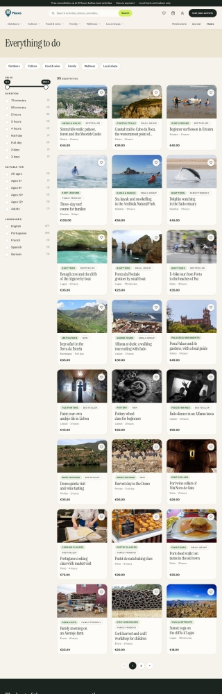Places search with filters