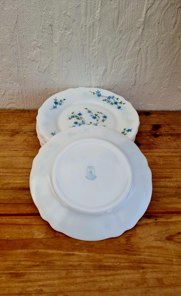 Lot assiettes arcopal myosotis