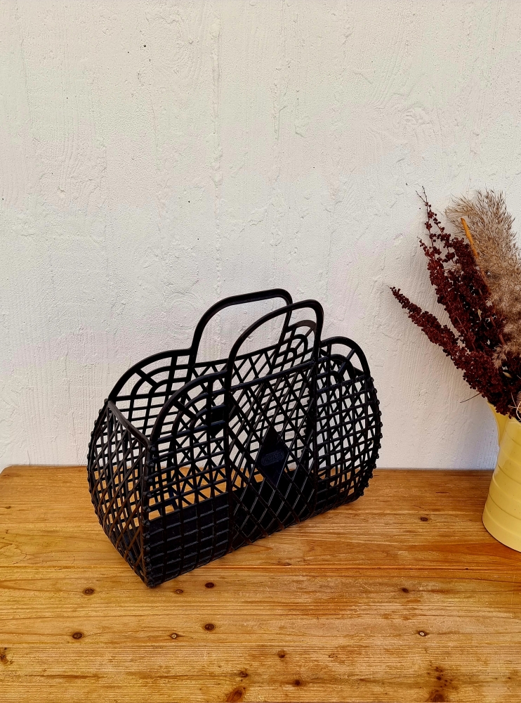 Panier Plastique Vintage Betty Noir - Les Bambetises