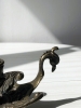 Bougeoir dragon - oiseau du soleil en laiton : porte-bougie à main en métal