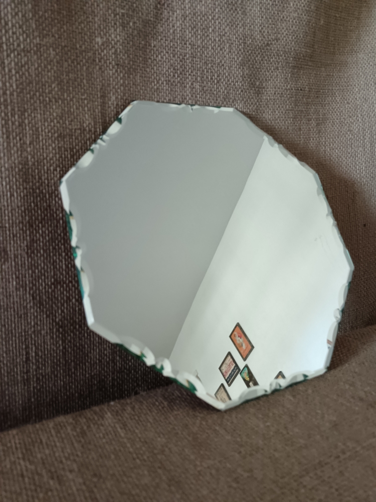 Miroir biseauté ancien au mercure à poser