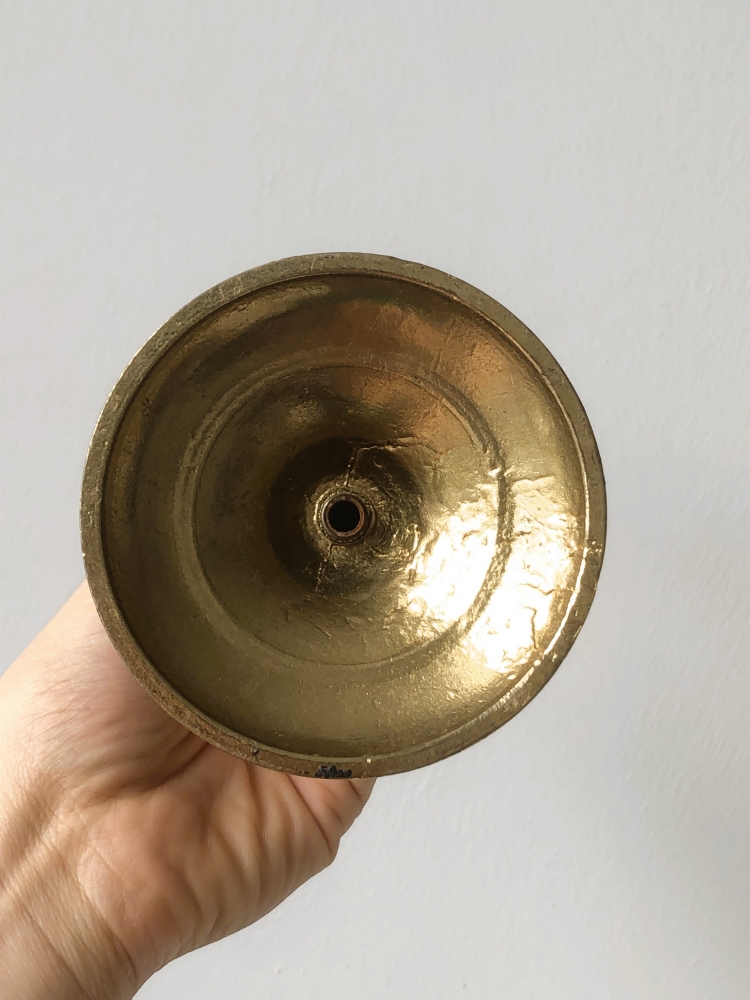 Bougeoir triton en bronze doré