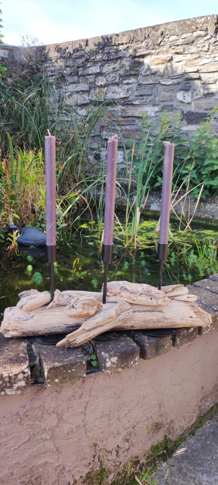 Bougeoir en bois flottés