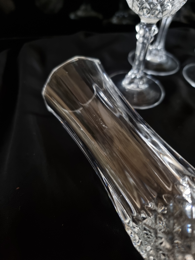 6 flûtes à Champagne, cristal d'arques, modèle Longchamp