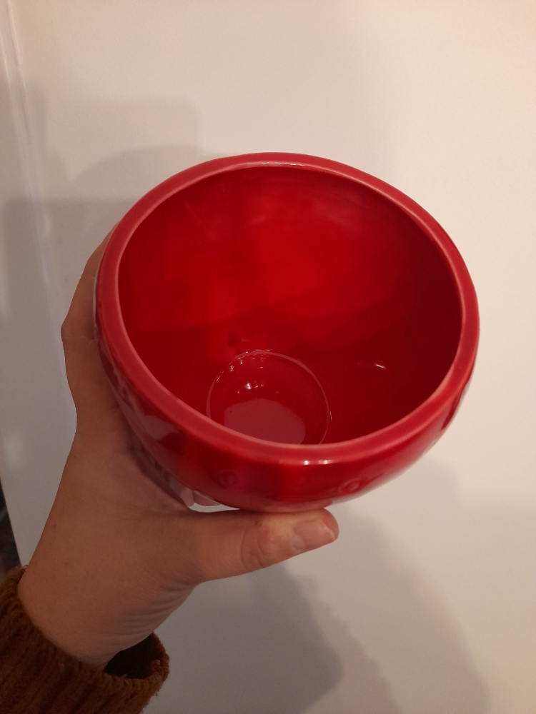 Pot en céramique fraise