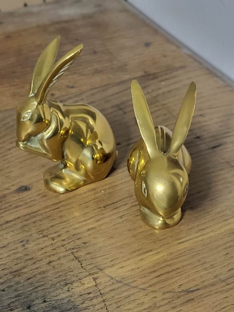 Lapin en Laiton doré vintage 