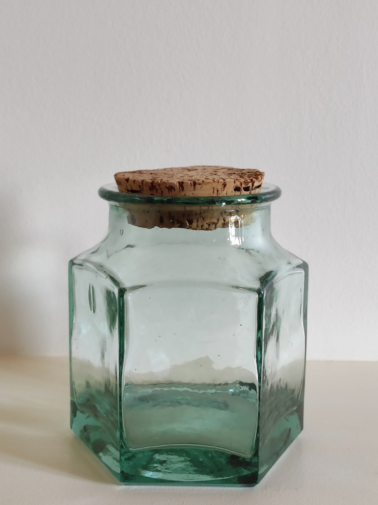 Bocal hexagonal verre épais