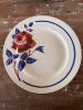 4 assiettes plates faïence Luneville modèle Chantal