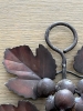 Bougeoir applique vintage en fer forgé feuilles de vigne et grappes de raisin 