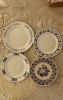  4 assiettes à dessert vintage porcelaine bleue et blanche dépareillées - Cottage core - Lot C