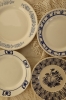  4 assiettes à dessert vintage porcelaine bleue et blanche dépareillées - Cottage core - Lot C