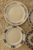  4 assiettes à dessert vintage porcelaine bleue et blanche dépareillées - Cottage core - Lot C