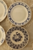  4 assiettes à dessert vintage porcelaine bleue et blanche dépareillées - Cottage core - Lot C