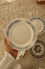  4 assiettes à dessert vintage porcelaine bleue et blanche dépareillées - Cottage core - Lot C