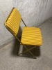 Chaise pliante Lafuma vintage, velours jaune moutarde