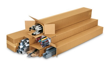 Long corrugated cardboard folding box