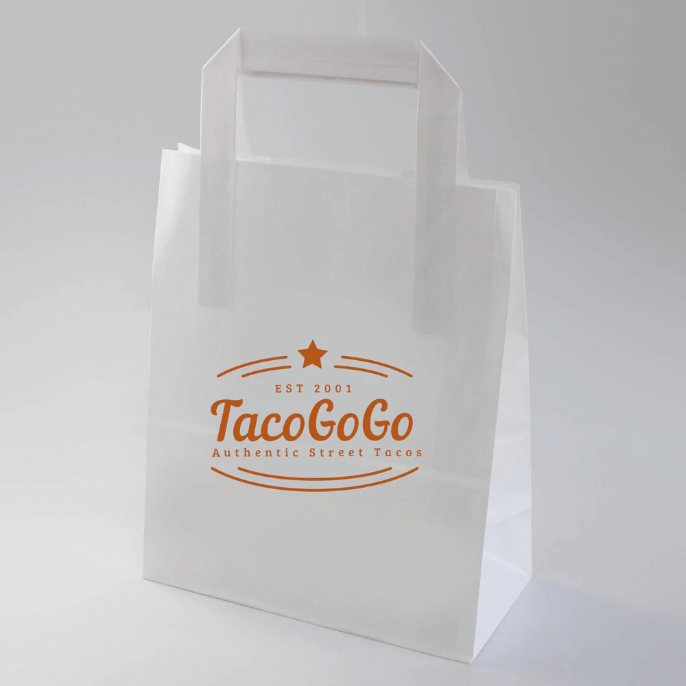 Paper bags with folded handles