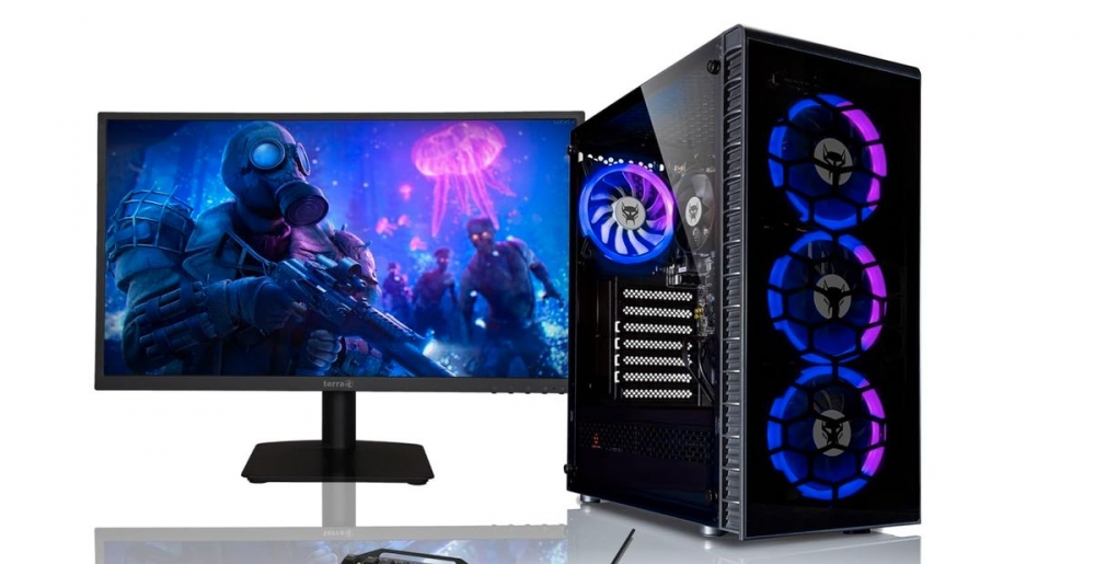 BEASTCOM Q3 | PC Gamer Complet | AMD Ryzen 5 4X 4,20 GHz | 16Go RAM | 1To SSD | 4K Vega 11 Cœurs Graphique | Écran LED 24\" HDMI | WiFi | Windows 11 Pro