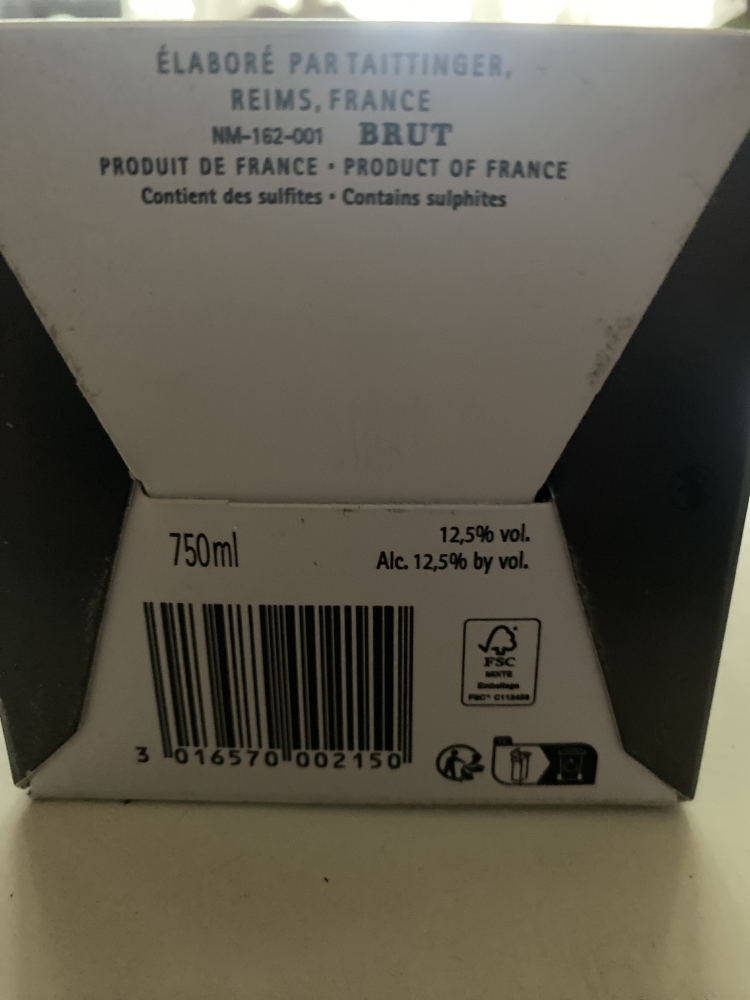 Taittinger cuvée prestige 