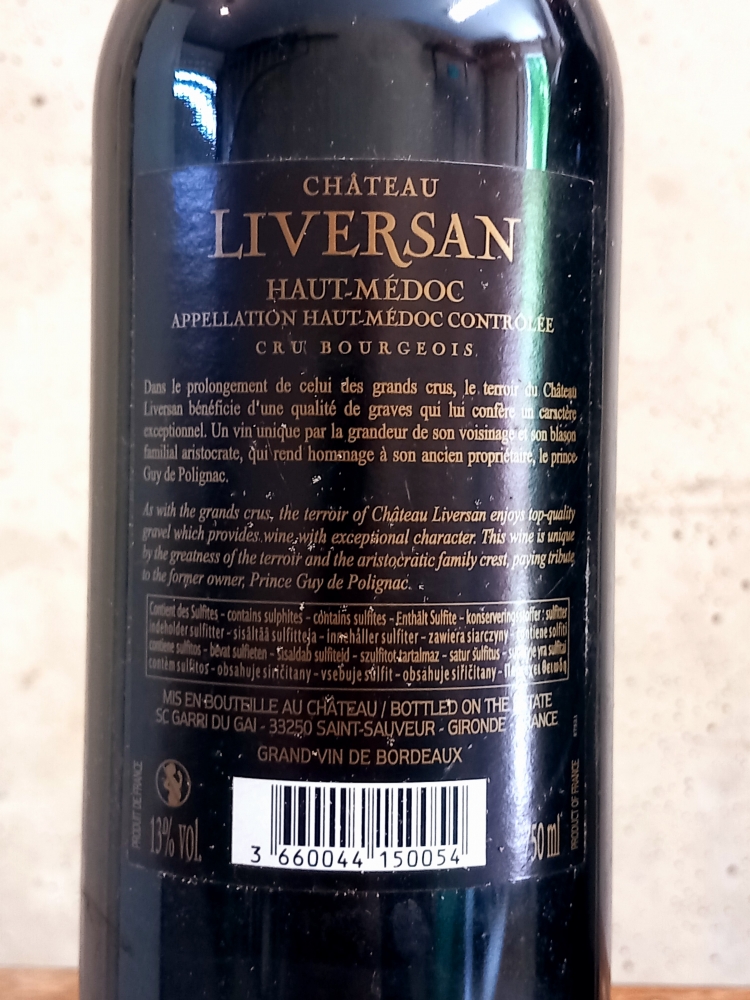Lot de 2 Haut-Médoc - Château Liversan - Cru bourgeois - 2015 - 75 cl
