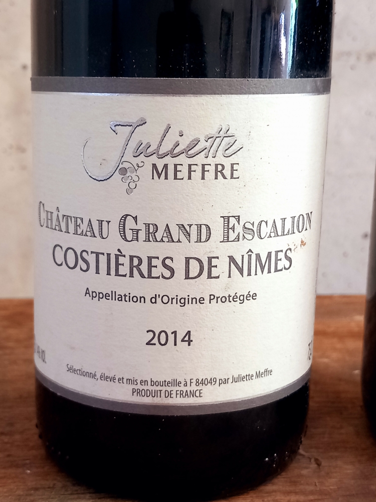 Lot de 2 Costières de Nîmes - Château Grand Escalion - Juliette Meffre - 2014 - 75 cl