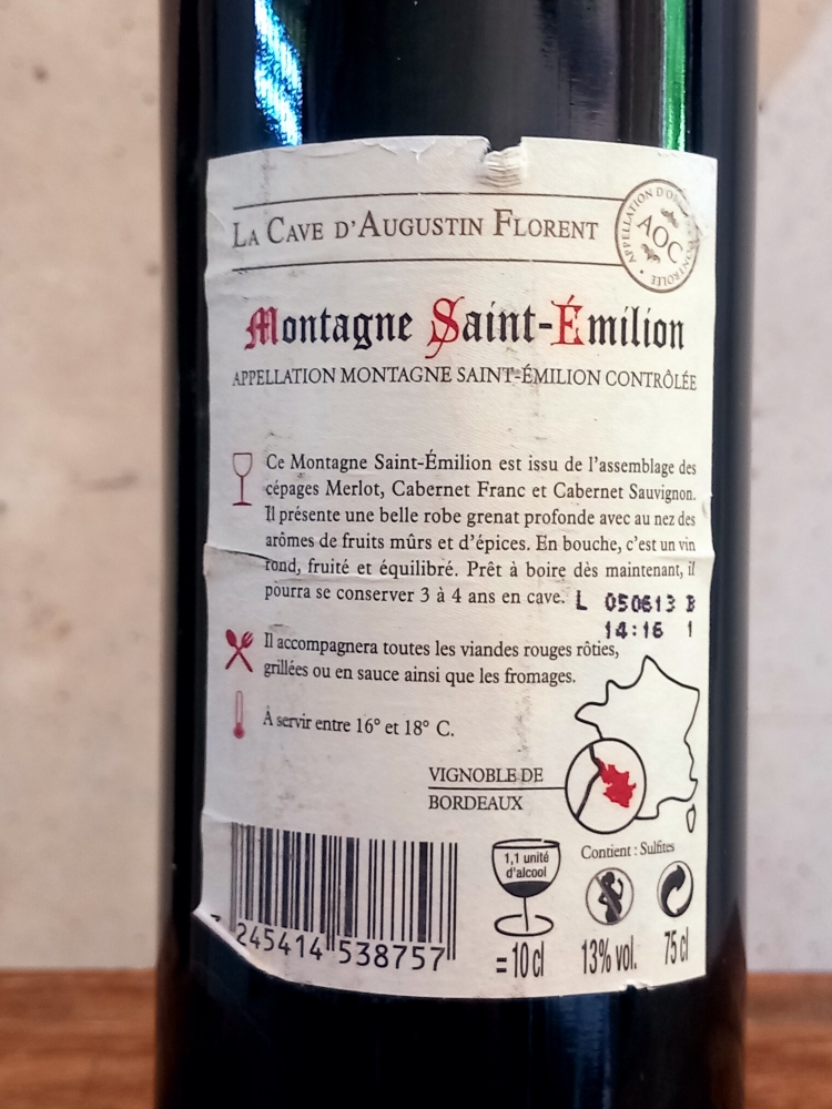 Montagne Saint-Emilion - La Cave d’Augustin Florent - 2012 - 75 cl 