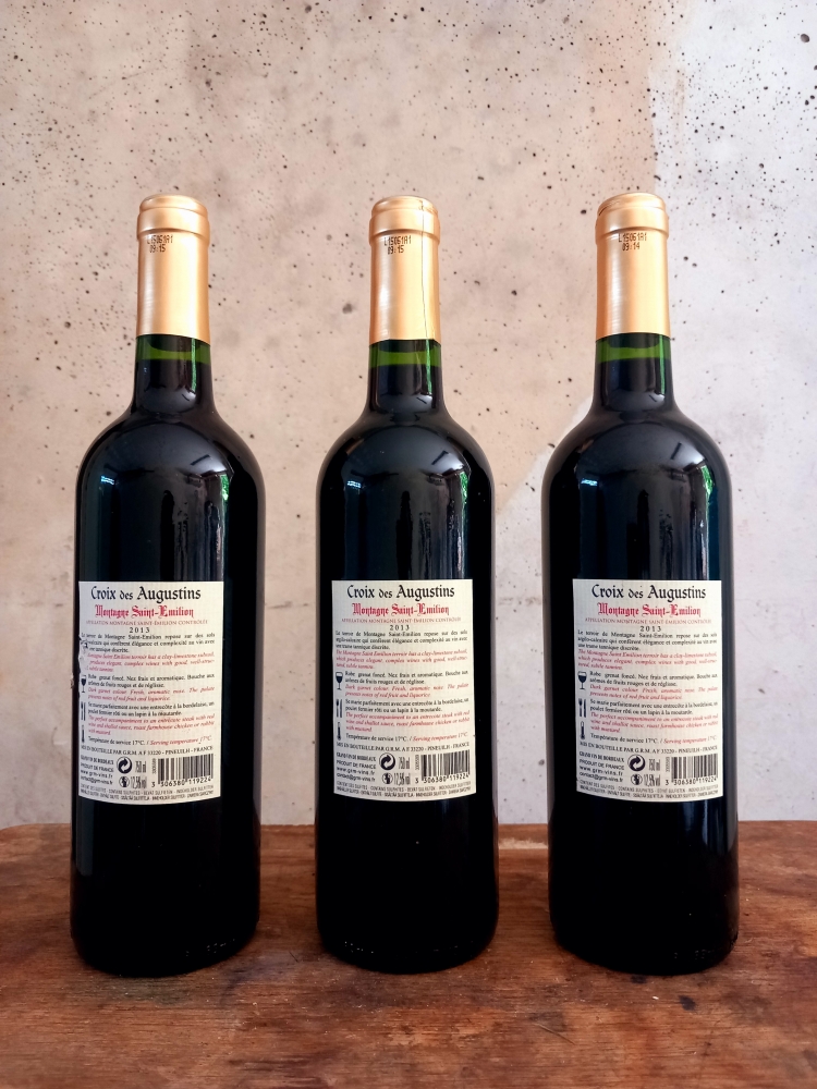 Lot de 3 Montagne Saint-Emilion - Croix des Augustins - 2013 - 75 cl