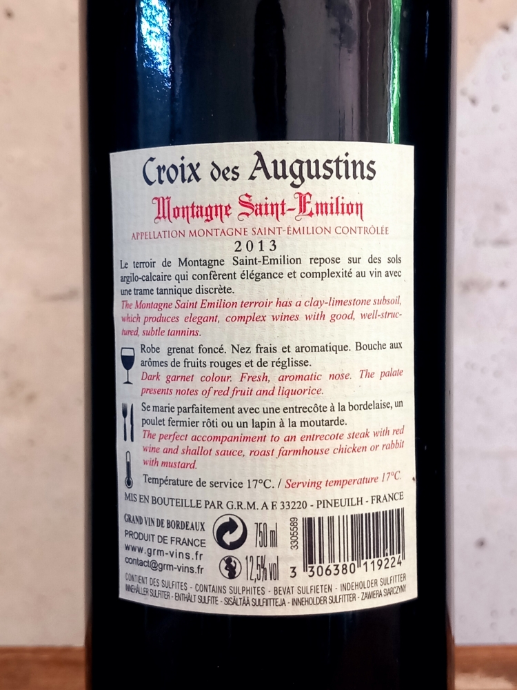 Lot de 3 Montagne Saint-Emilion - Croix des Augustins - 2013 - 75 cl
