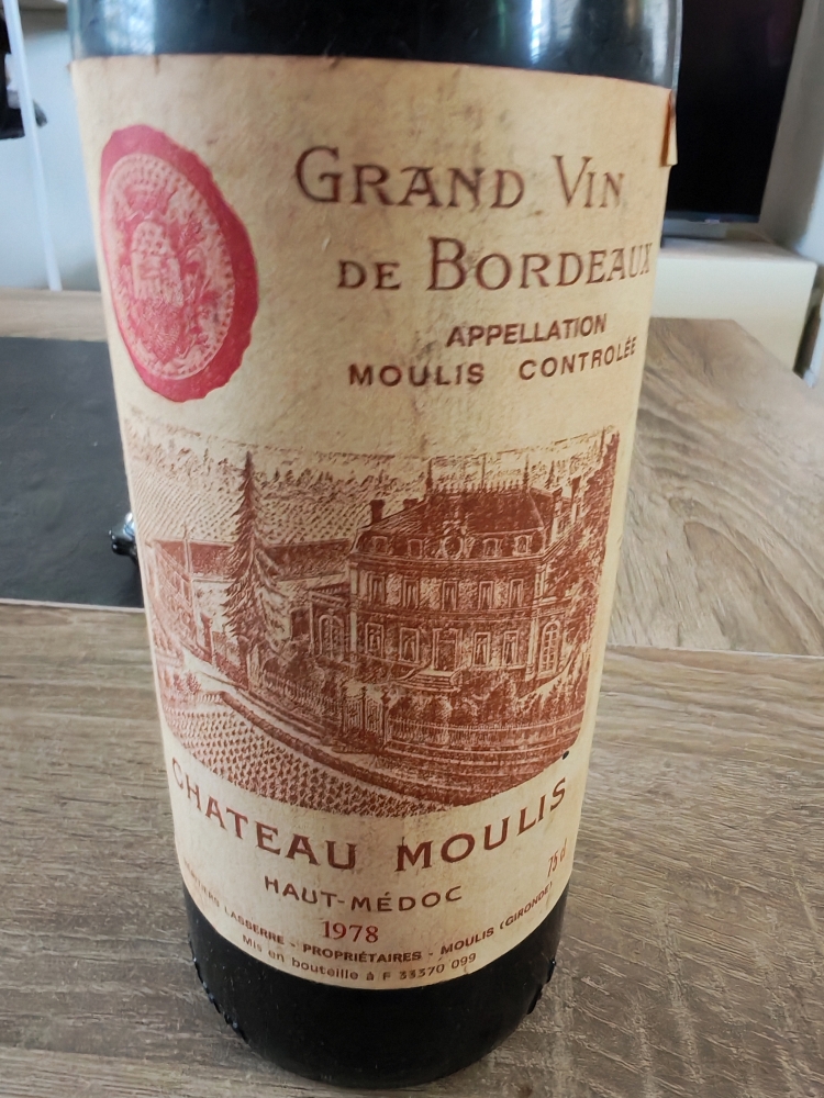 Vin Château Moulis 1978 pour décoration