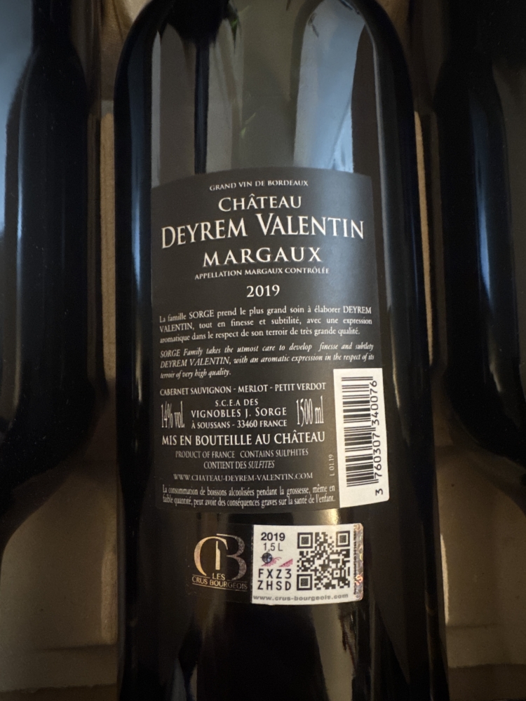 CHÂTEAU DEYREM VALENTIN MARGAUX 2019
