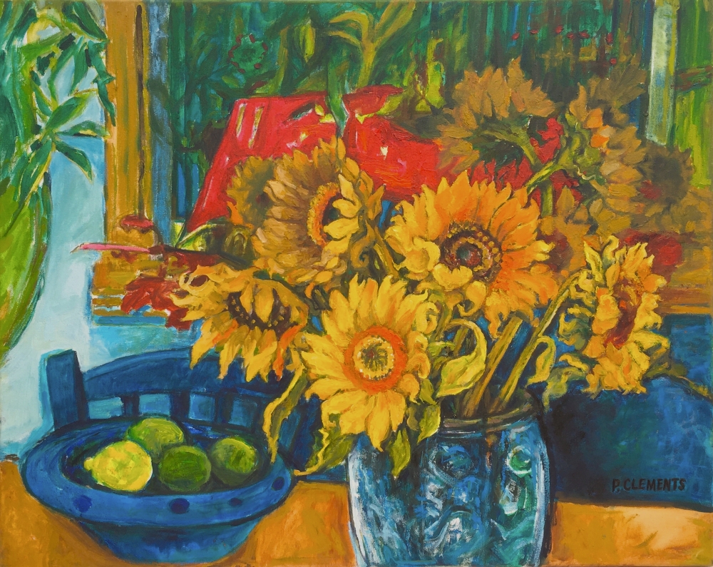 Still Life with Sunflowers, Lemon and Limes