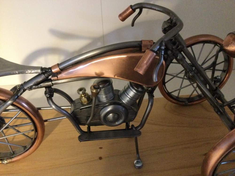 Vintage three wheeled motorcycle 